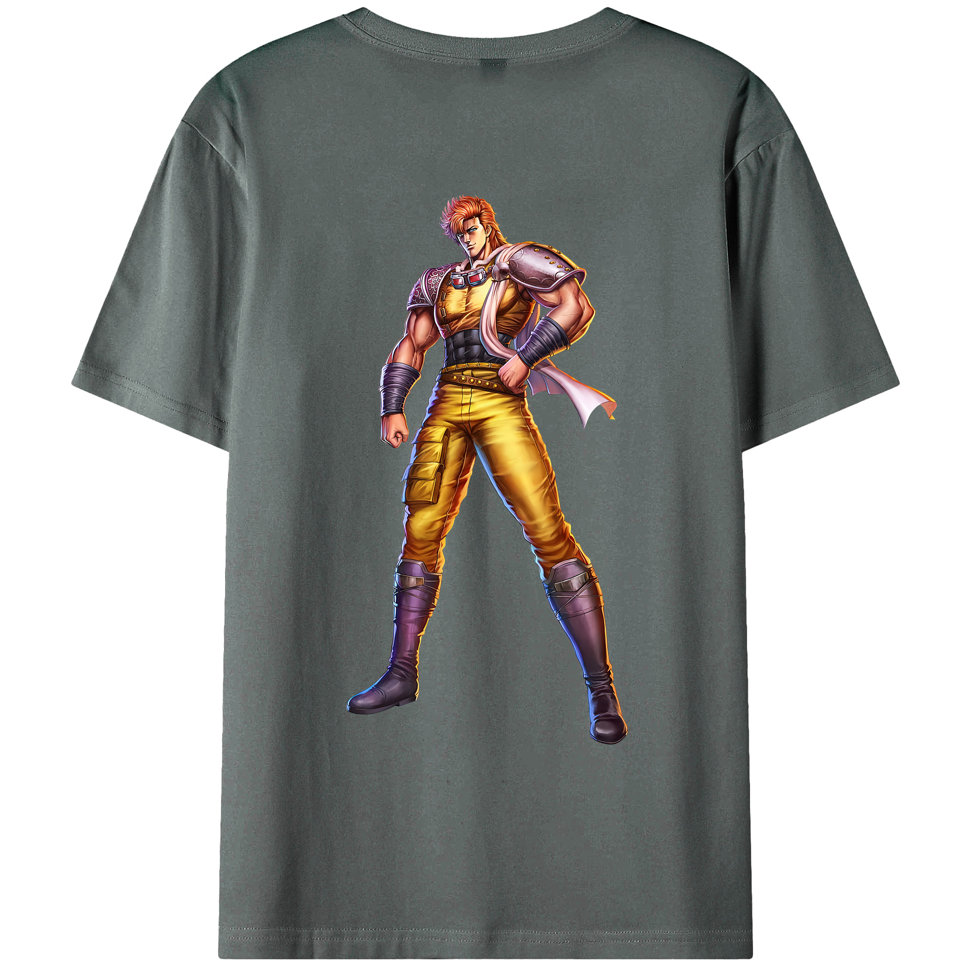 （画像用） 北斗の拳 Fist of the North Star 綿100％ メンズ半袖Tシャツ（バックプリント） 通気性